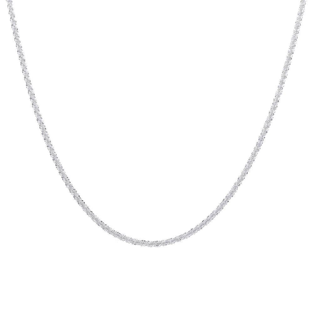 Fashion Simple Sparkling Necklace for Women Silver Color Clavicle Chain Choker Necklace Female Korean Wedding Party Jewelry Gift