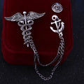 New Retro Snake Animal Brooch Angel Wings Tassel Chain Lapel Pins Suit Collar Pin Badge Shirt Brooches for Men Accessories