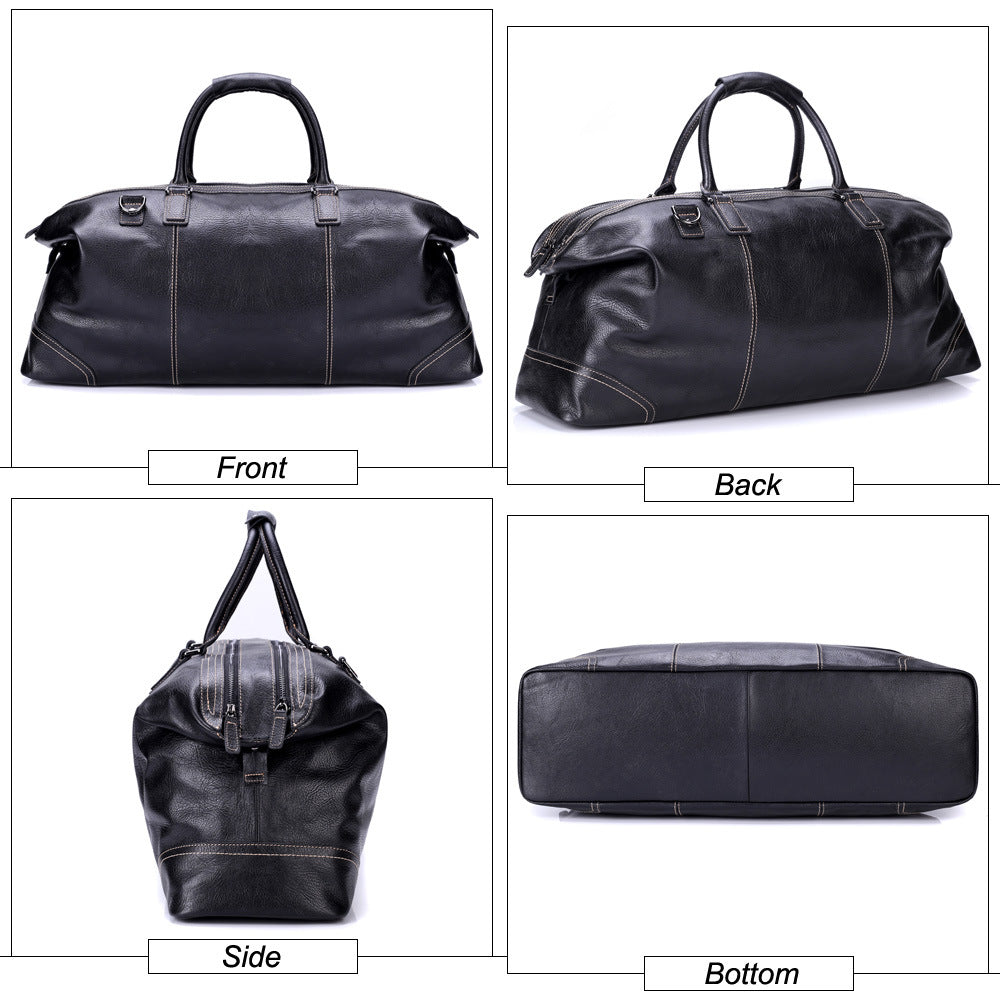 Men'S Portable Large Capacity Travel Leather Travel Bag